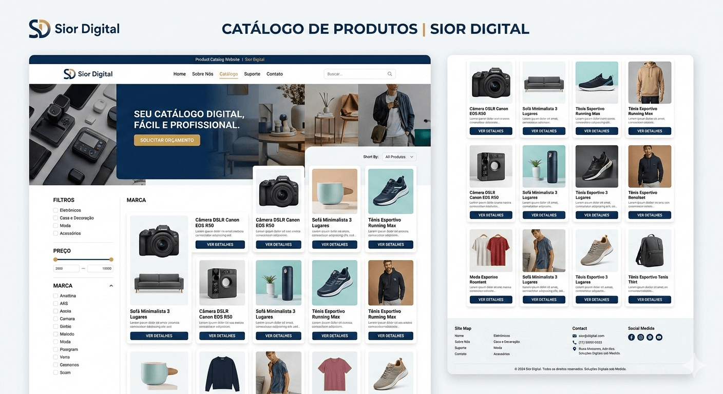 Layout modelo para catálogo de produtos